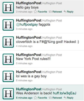Аккаунт онлайн издательства Huffington Post в Twitter был взломан гомофобом